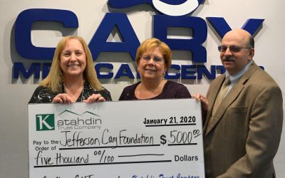 Katahdin Trust Company Presents Major Gift  to the Jefferson Cary Foundation